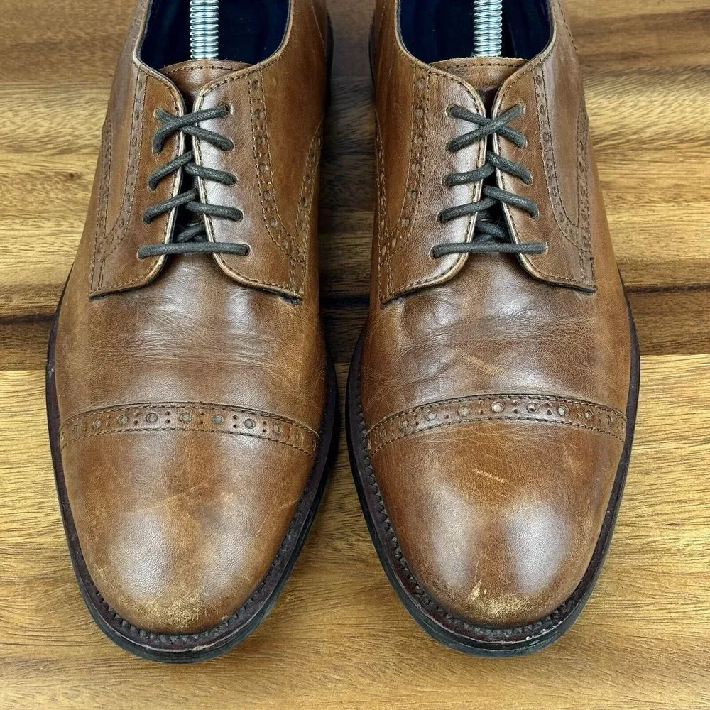 Mens Cole Haan Grand Os Brown Leather‎ Eyelet Cap Toe Oxfords Shoes Size 8 M